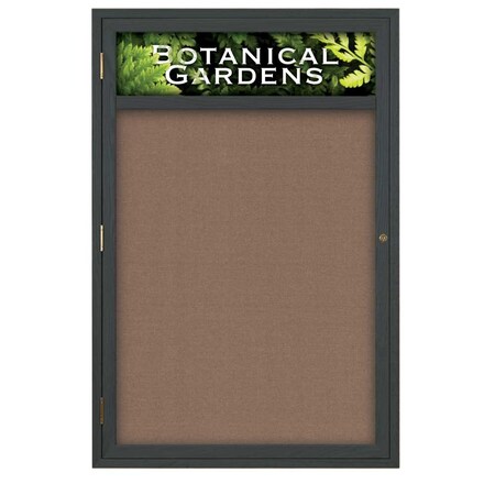 United Visual Products Sliding Glass Door Radius Letterboard, Hdr, 96"x48", Gold/Blue UV9024ACSH-GOLD-BLUE